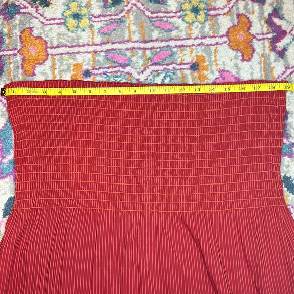 La Ligne Meredith Smocked Bodice Strapless Striped Midi Dress Size Large - Picture 9 of 11